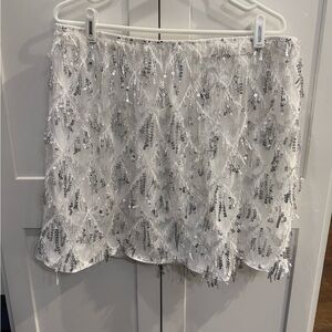 SHEIN Silver Sequin Mini Skirt